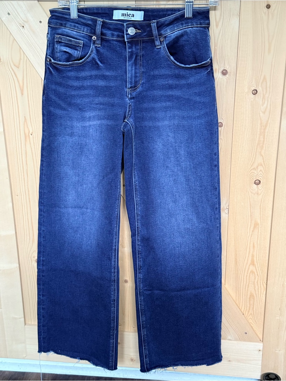 Mica Low Rise Wide-Leg Jeans in Dark Blue Wash